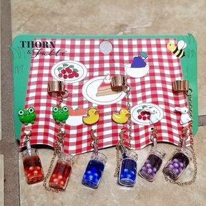 Thorn & Fable Picnic Animals Earrings 6 Pair Set